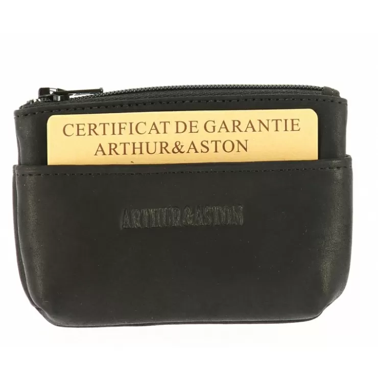 New Arthur et Aston Porte-Monnaie Zippe Cuir Gras